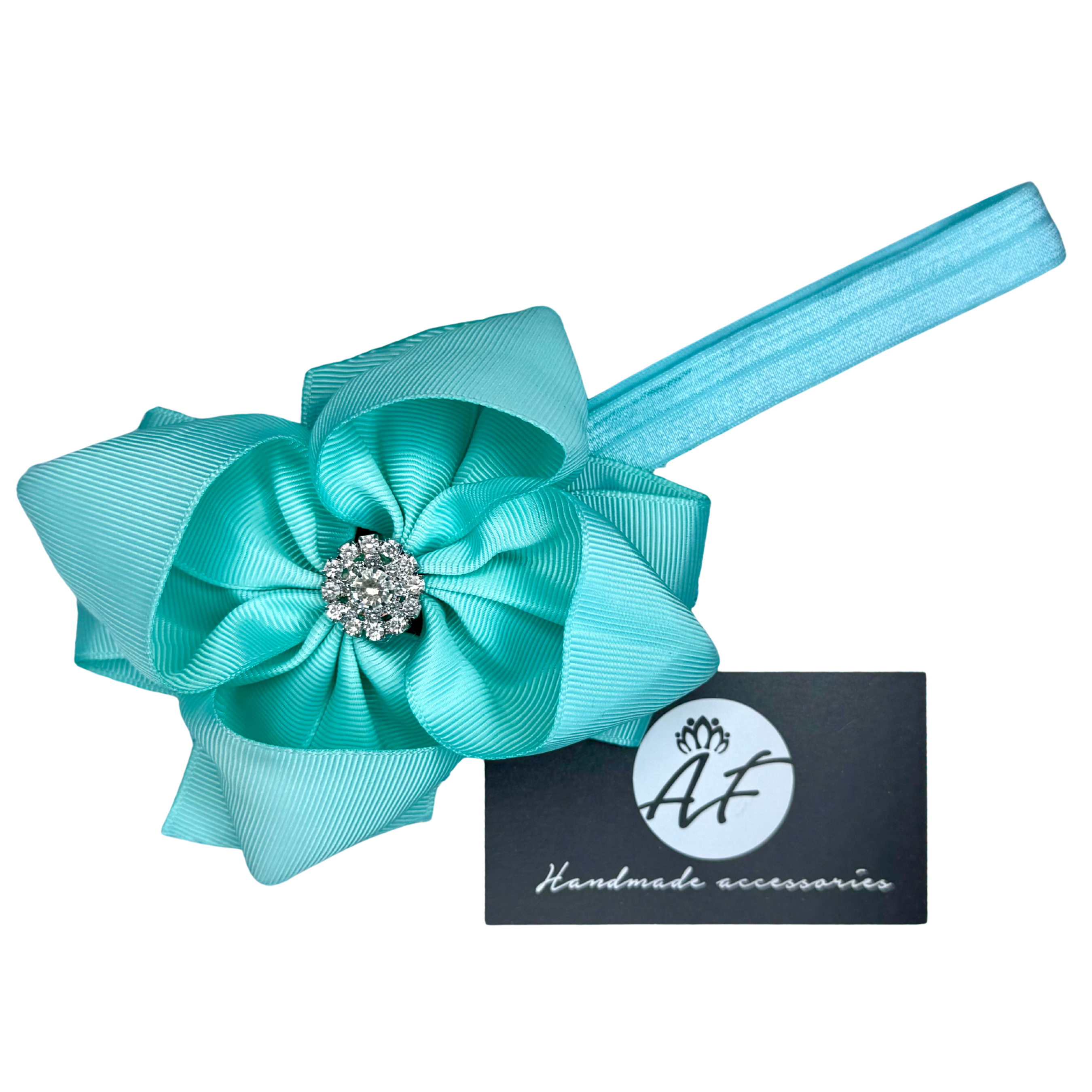 Handmade Baby Headband with 4-Loop Bow – Stretchy Band for Newborns, Infants & Toddlers