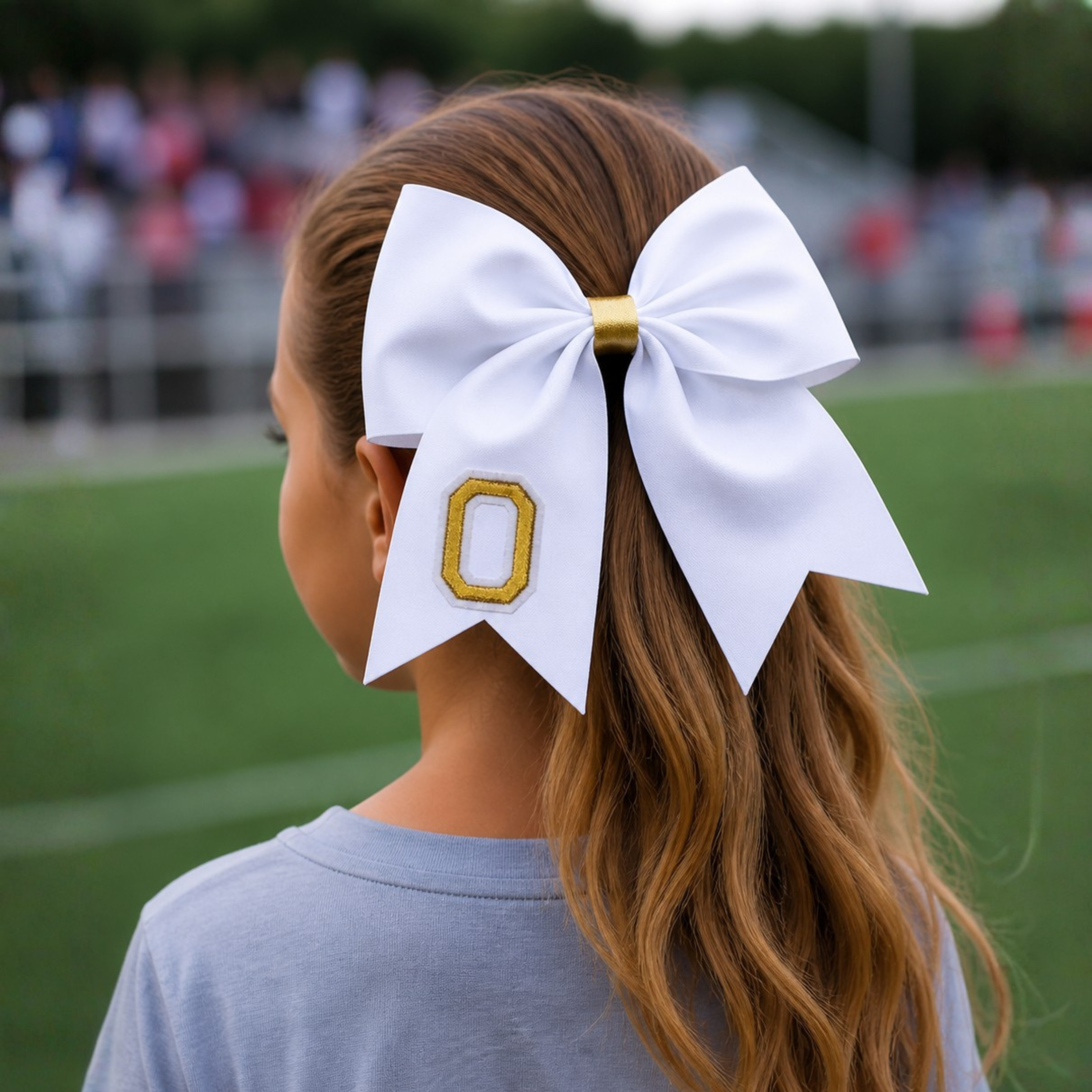 Personalized Cheerleader Hair Bow – Handmade Custom Initial Bow for Girls & Teens