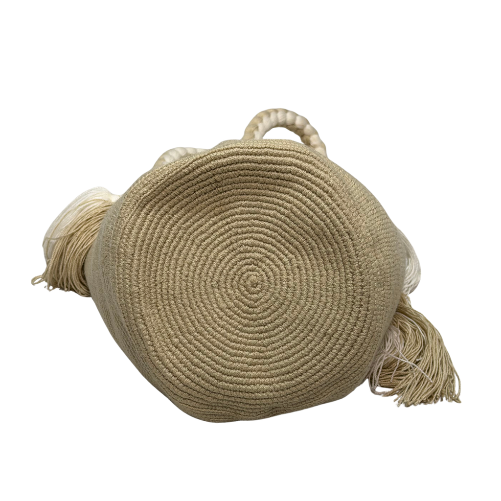 Wayuu Large Handmade Hand Bag – Cream Colombian / Venezuelan Hand Purse | Boho Woven Hand Bag for Women