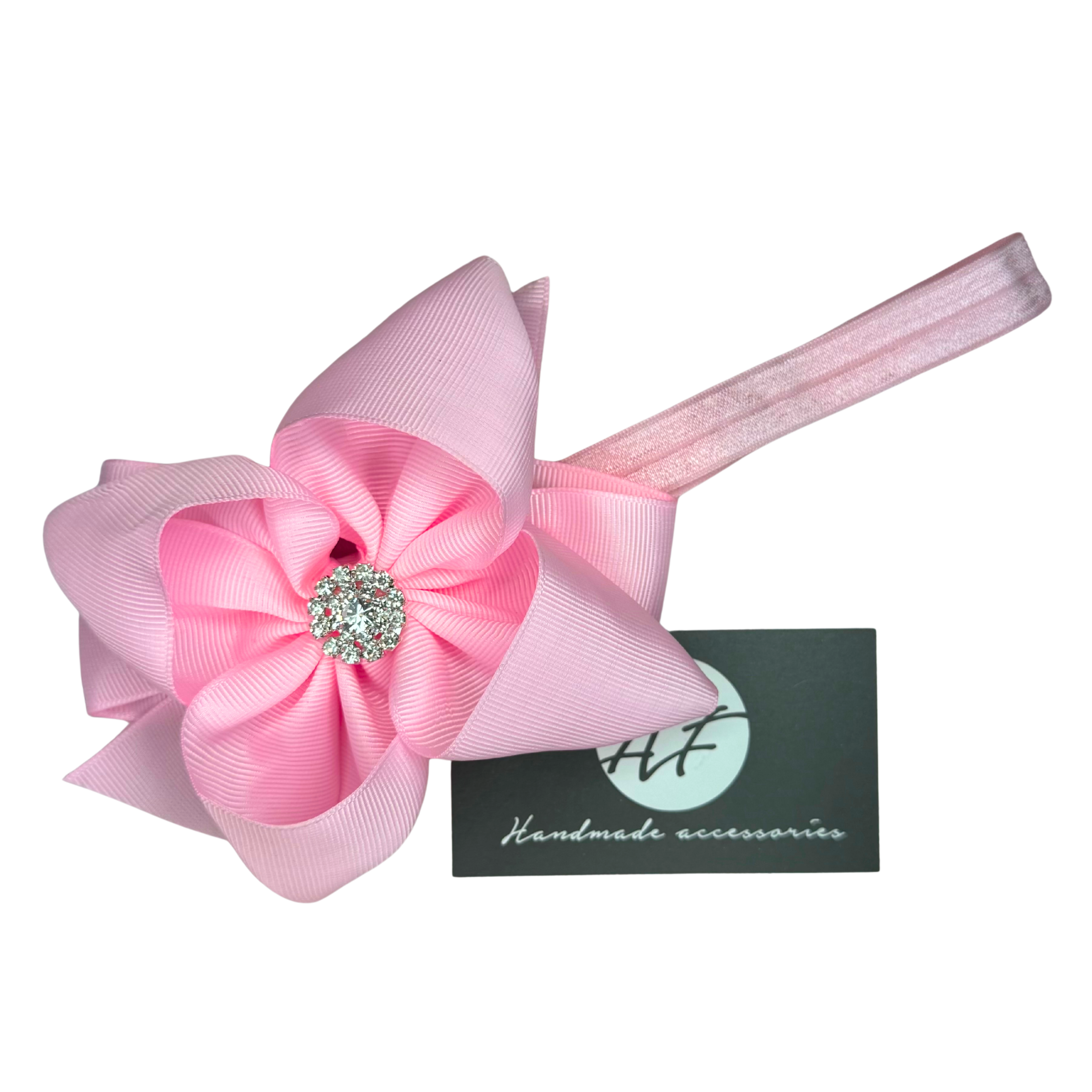 Handmade Baby Headband with 4-Loop Bow – Stretchy Band for Newborns, Infants & Toddlers