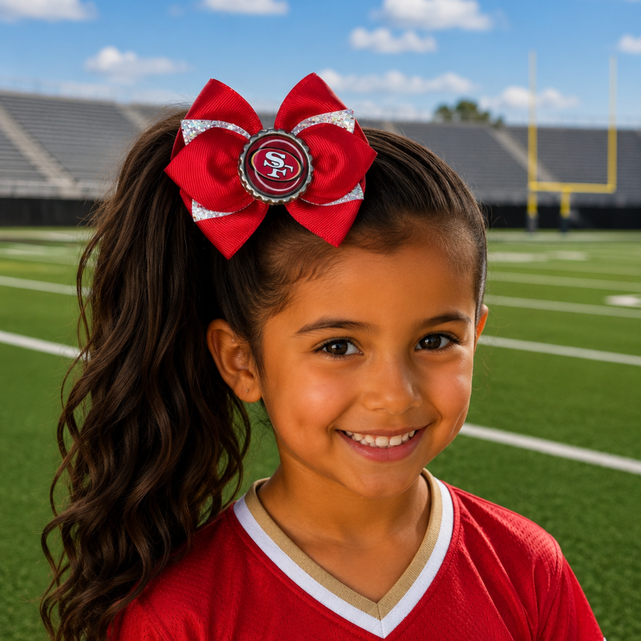 National Football Teams Inspired Cute Hairbow
