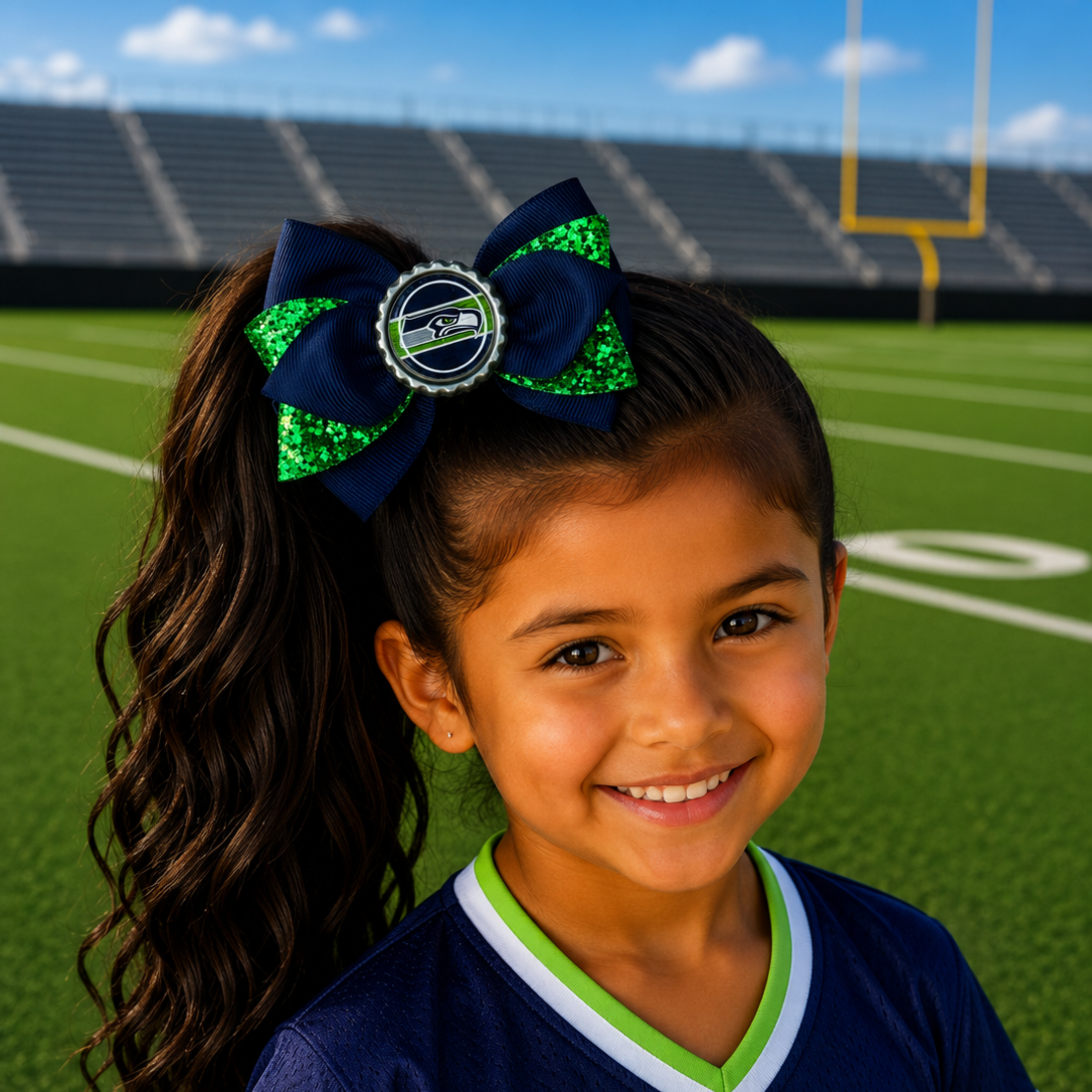 National Football Teams Inspired Cute Hairbow