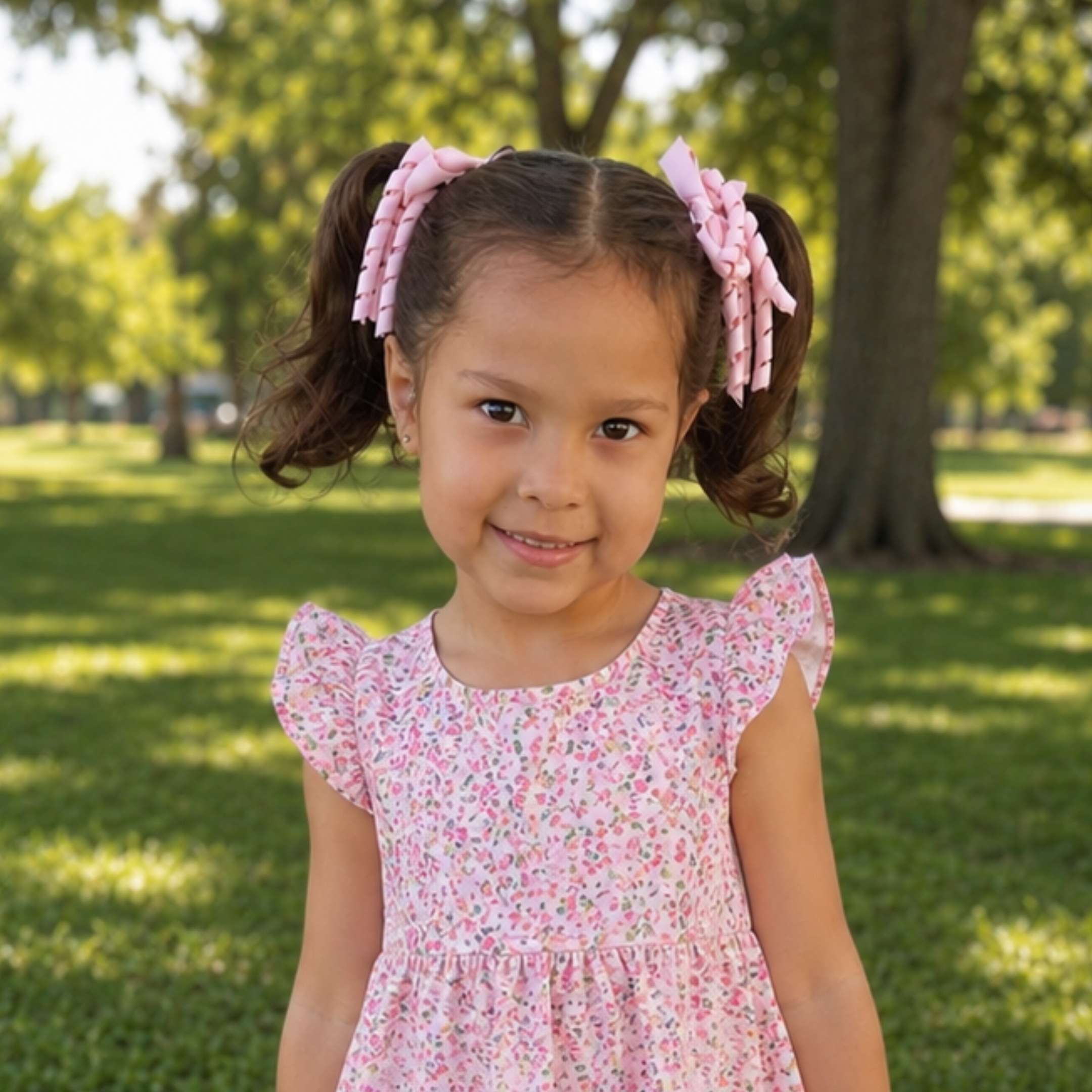 Handmade Curly Ribbon Bow Set for Girls / Boutique Hair Bows for Toddlers & Kids