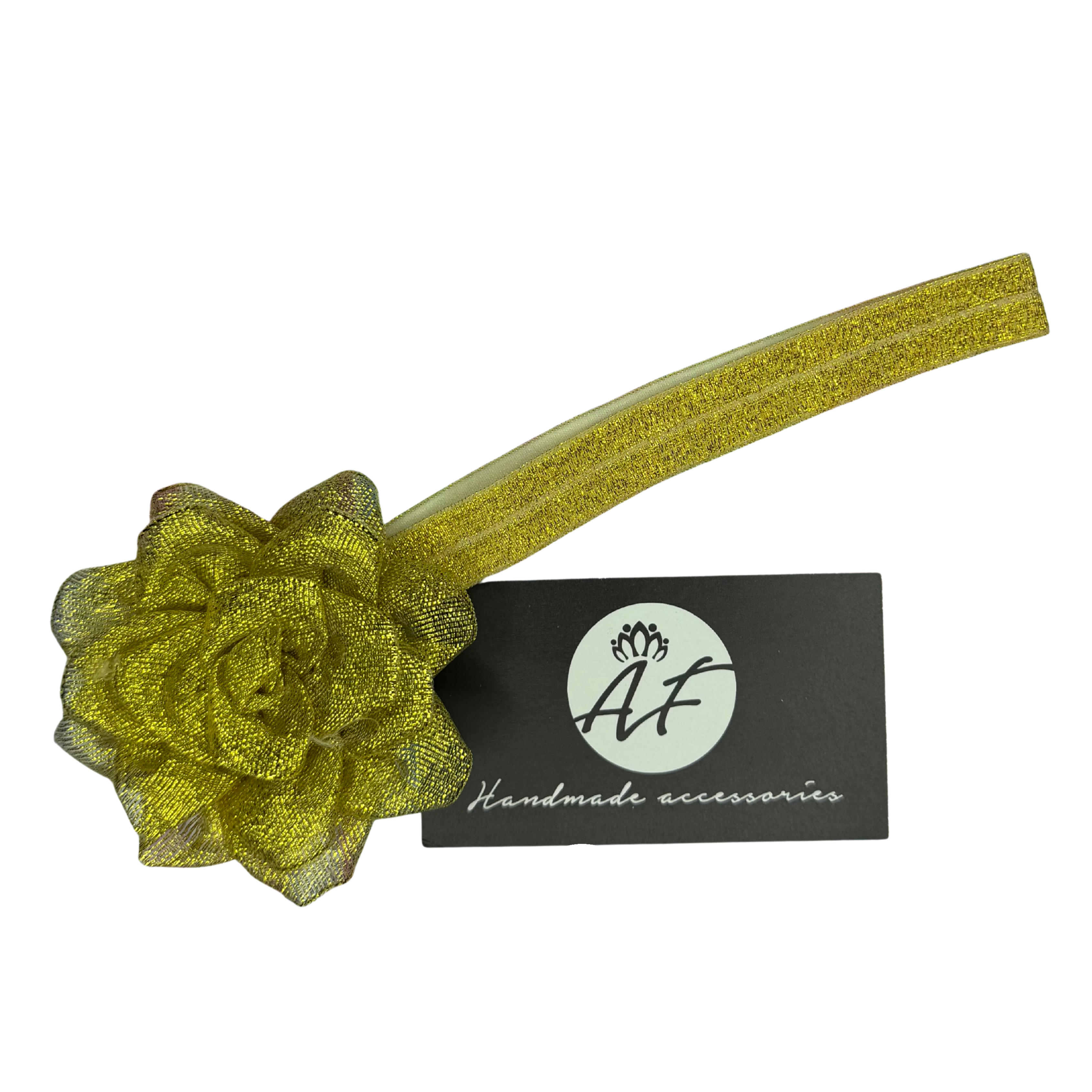 Rose Flower Baby Headband – Soft Elastic Band with Handmade Ribbon Flower