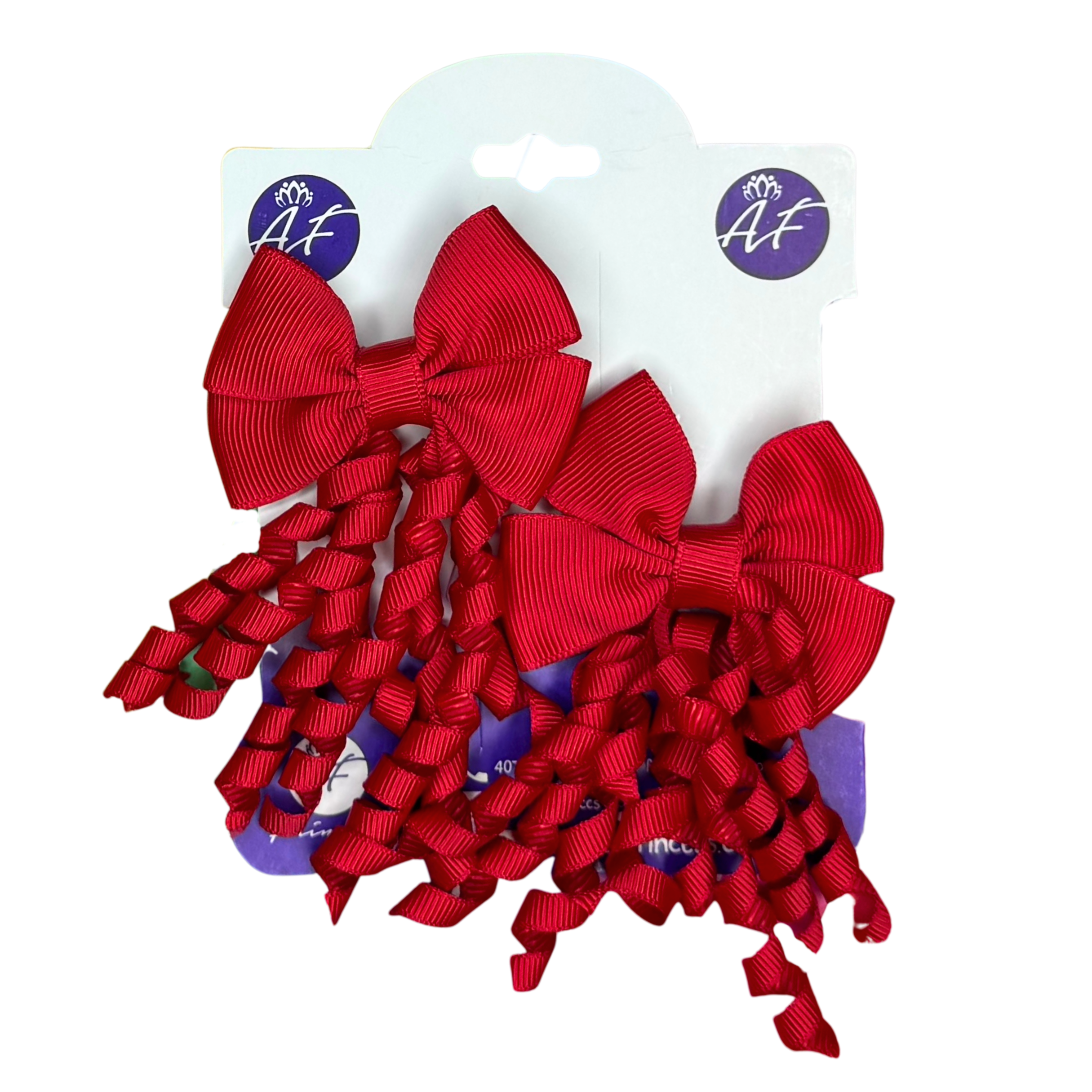 Handmade Curly Ribbon Bow Set for Girls / Boutique Hair Bows for Toddlers & Kids