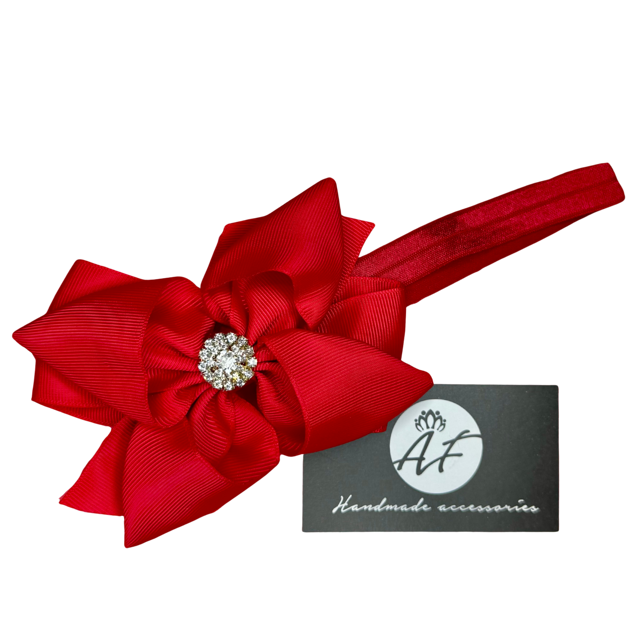 Handmade Baby Headband with 4-Loop Bow – Stretchy Band for Newborns, Infants & Toddlers