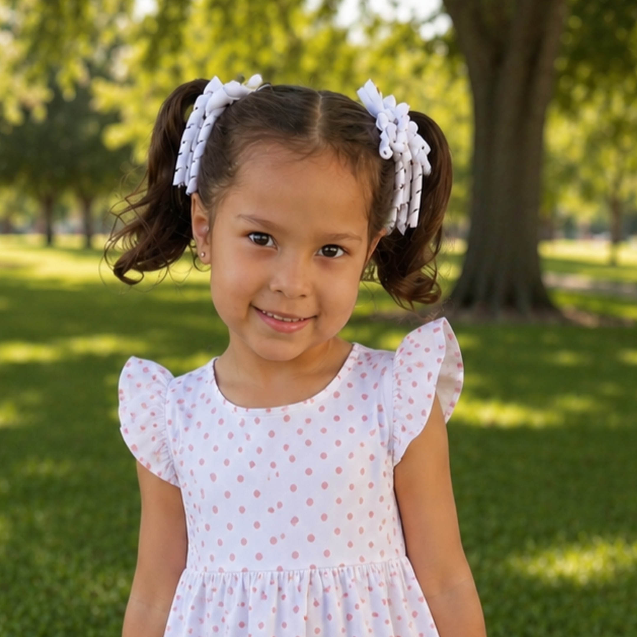Handmade Curly Ribbon Bow Set for Girls / Boutique Hair Bows for Toddlers & Kids