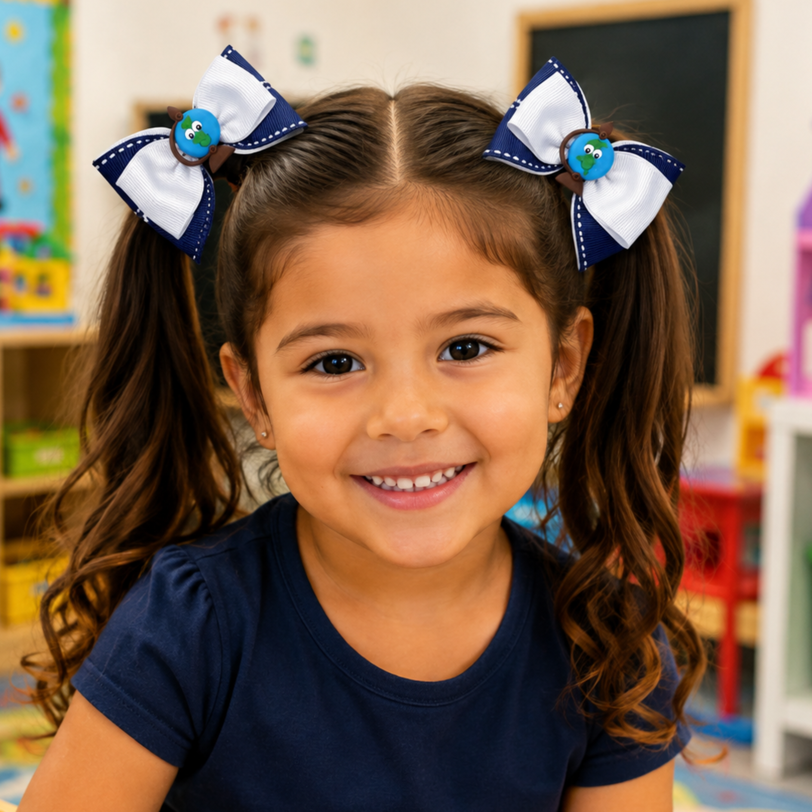 Set of 2 Back to School Handmade Hairbows
