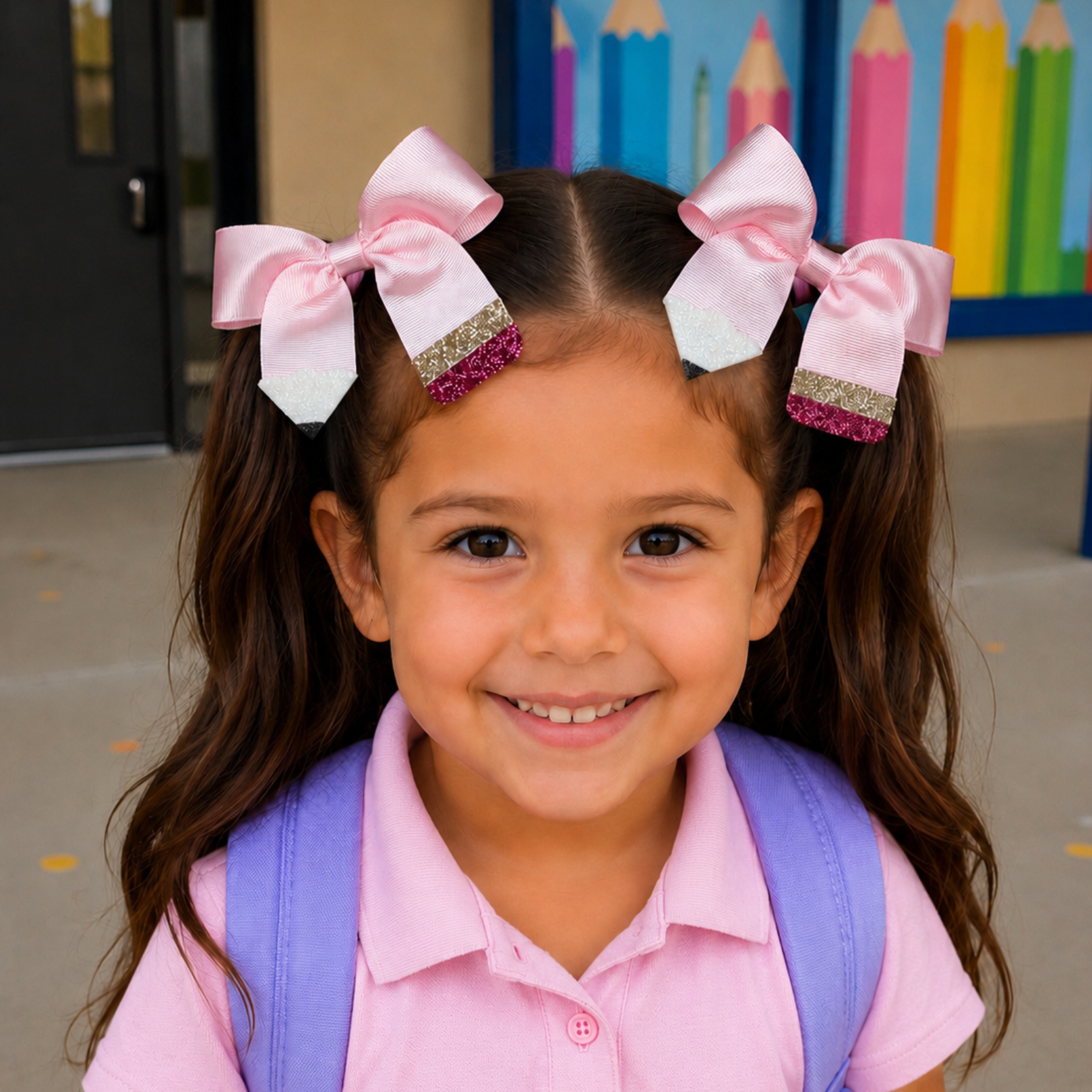 Back to School Set of 2 Pencil Hairbows
