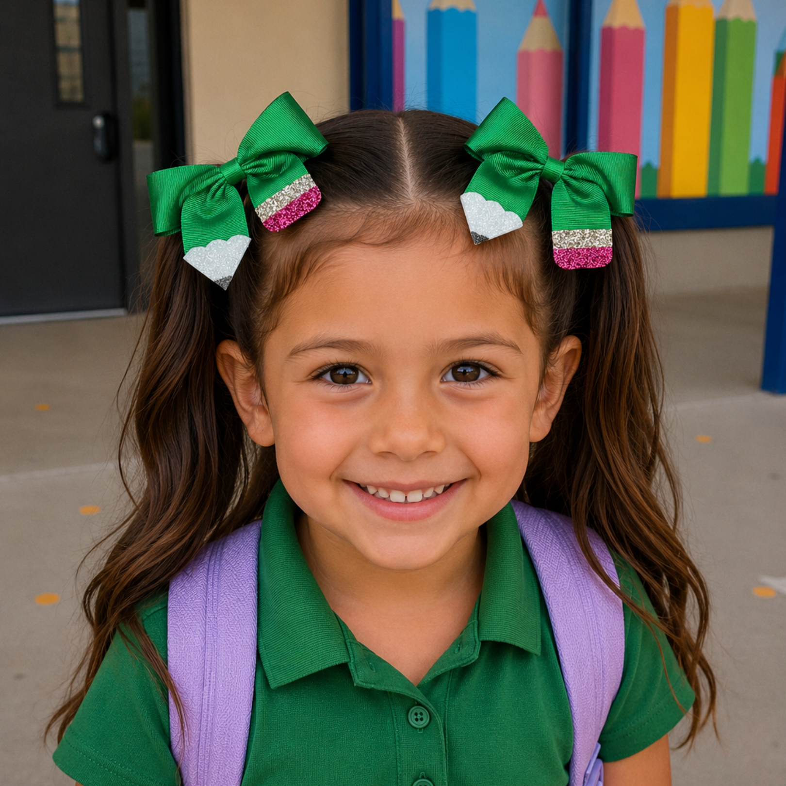 Back to School Set of 2 Pencil Hairbows