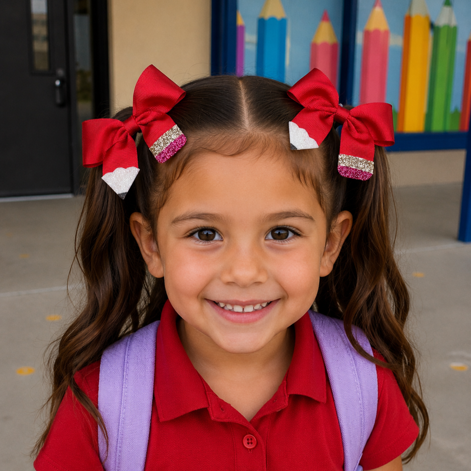 Back to School Set of 2 Pencil Hairbows