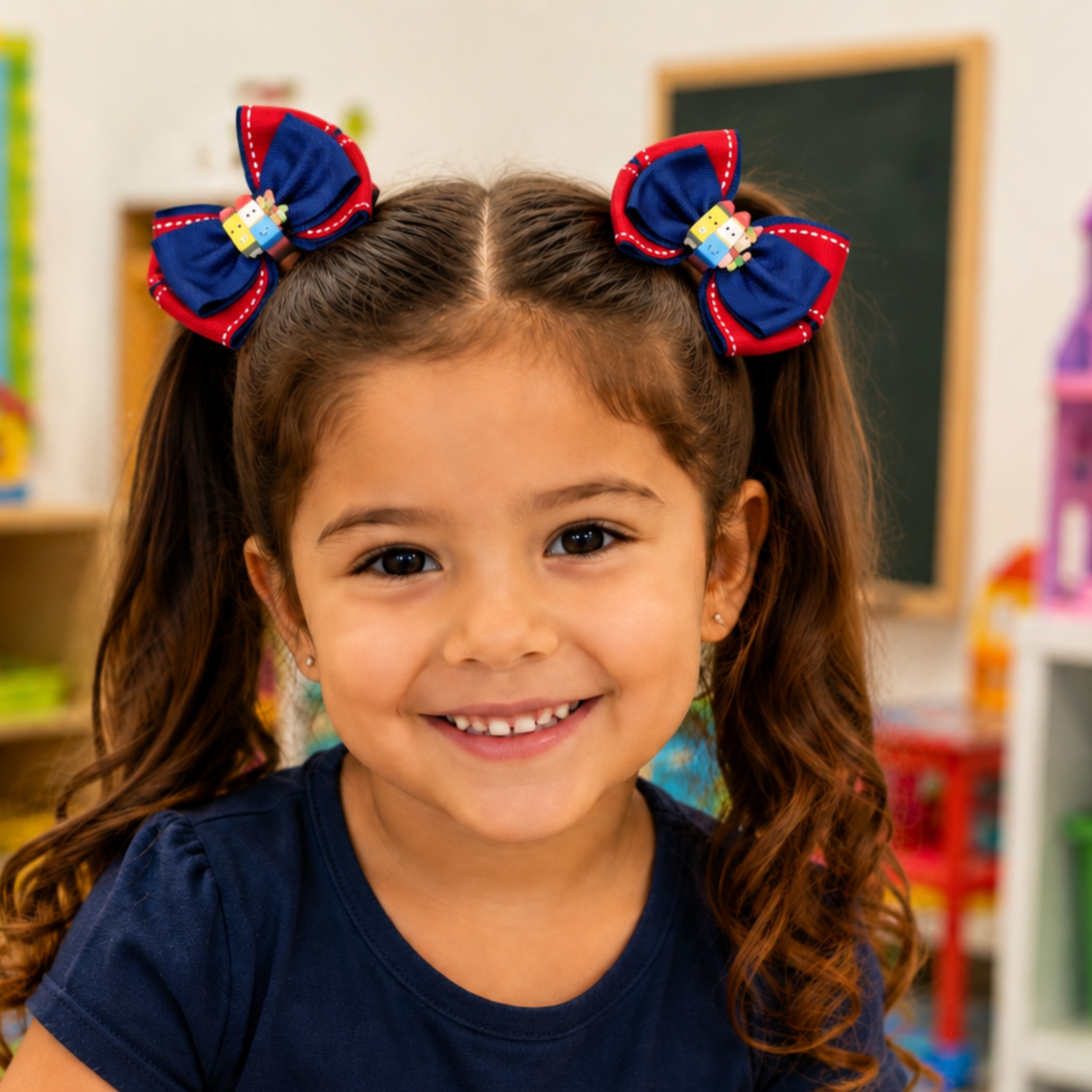 Set of 2 Back to School Handmade Hairbows