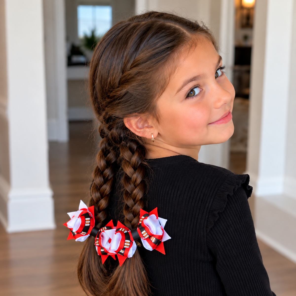 Halloween Pigtail Hair Bows for Girls – Handmade Bow Sets