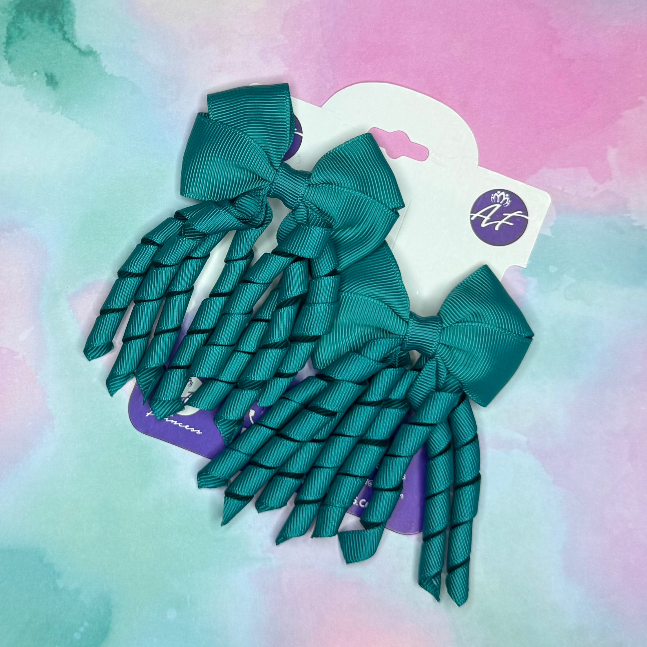 Curly Hair Bow Set - 2 Bows