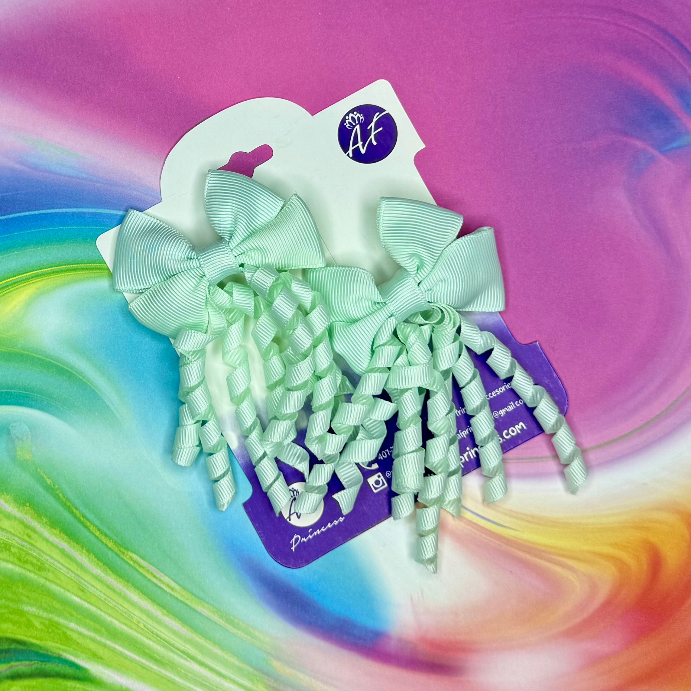 Curly Hair Bow Set - 2 Bows