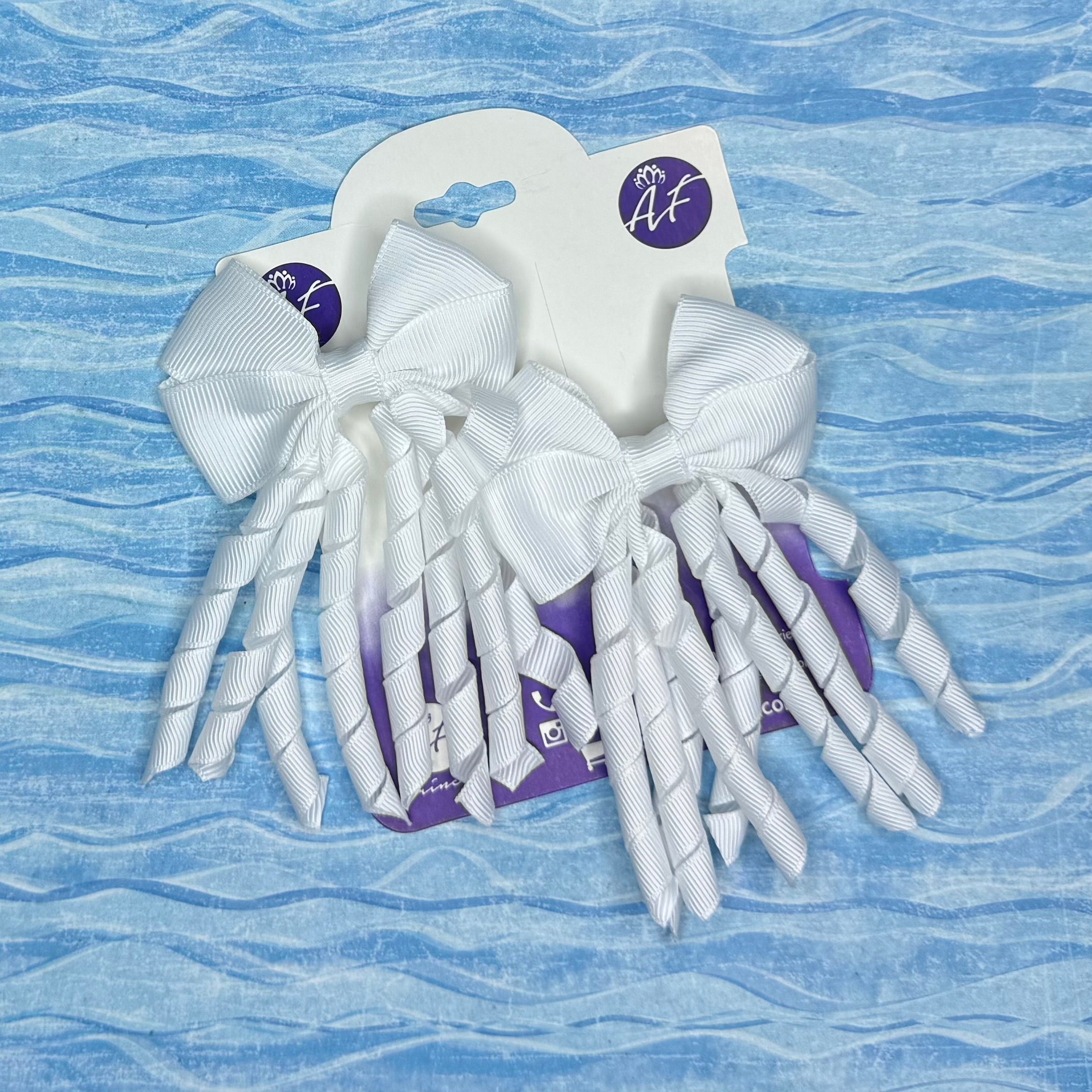 Curly Hair Bow Set - 2 Bows