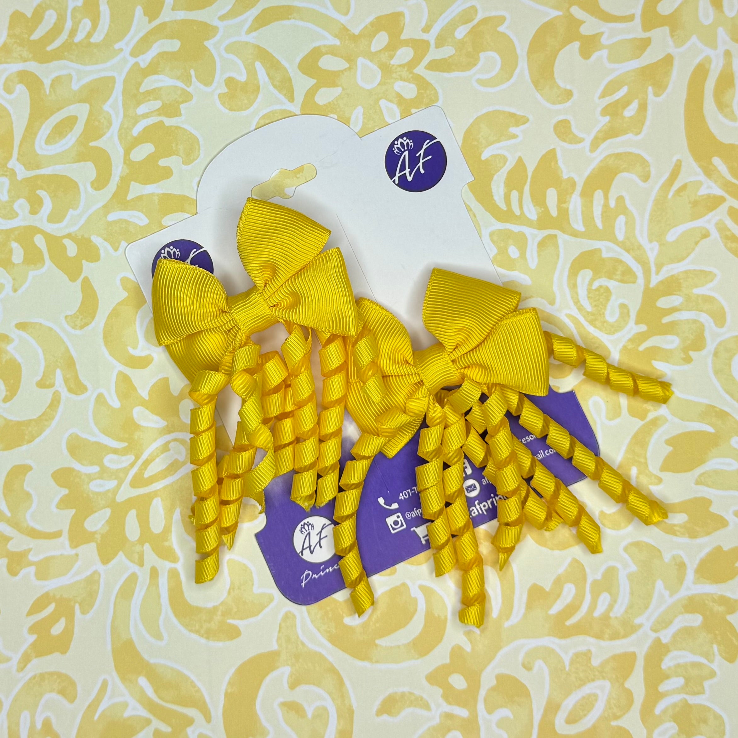 Curly Hair Bow Set - 2 Bows