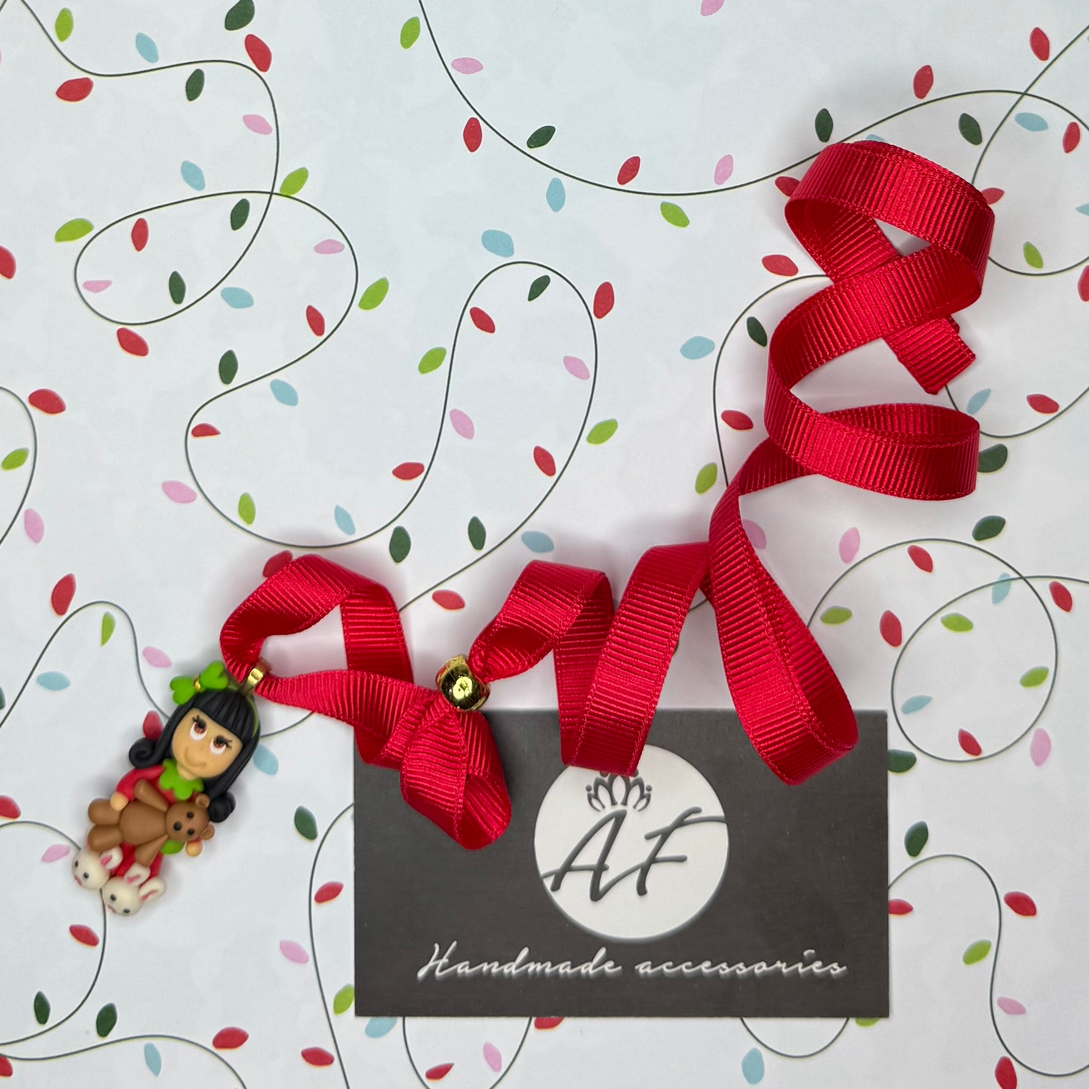 Holiday / Christmas Hair Bow + Necklace Set