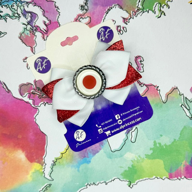 Handmade Japan Hair Bow for Girls – Japanese Flag Boutique Bow Clip