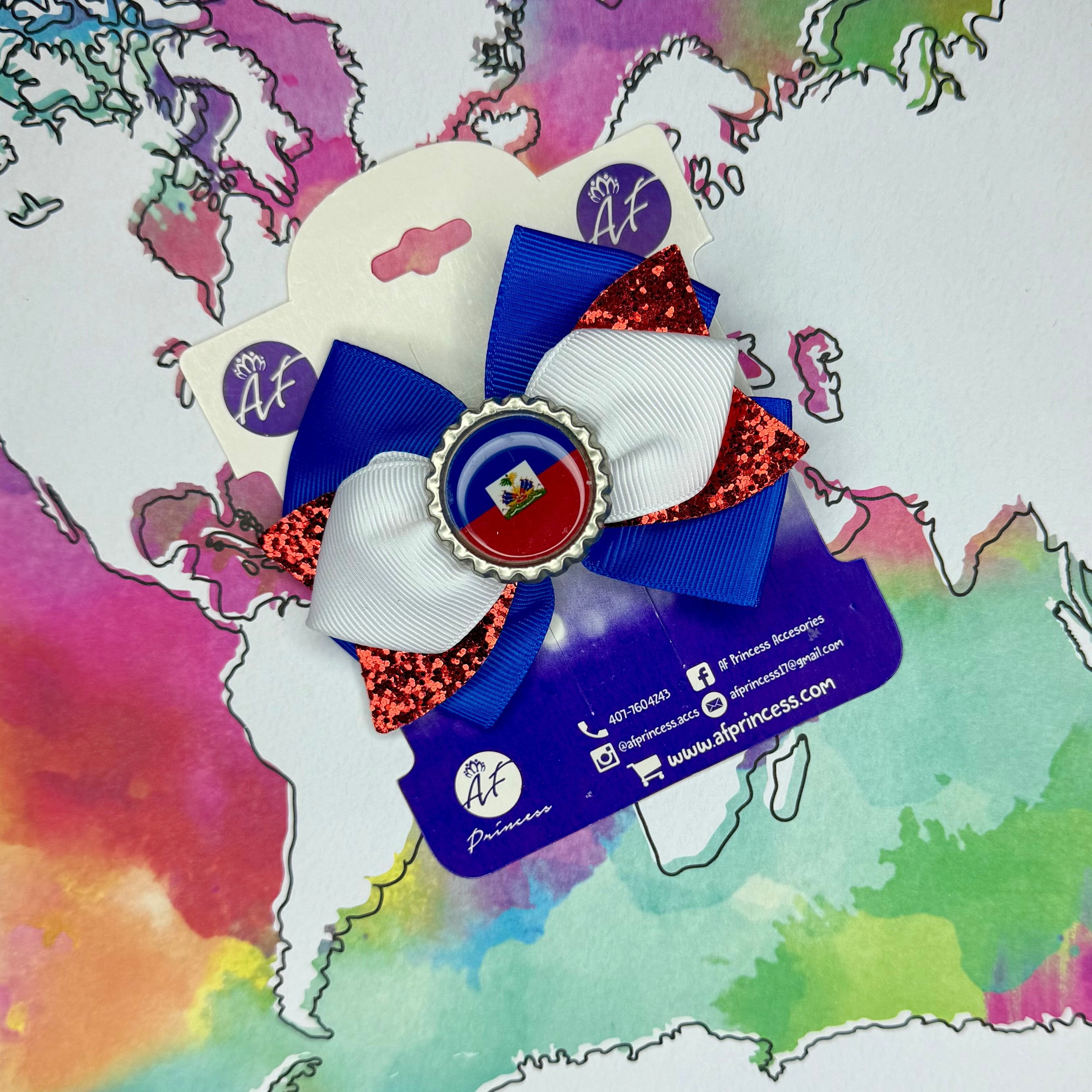 Handmade Haiti Hair Bow for Girls – Haitian Flag Boutique Bow Clip