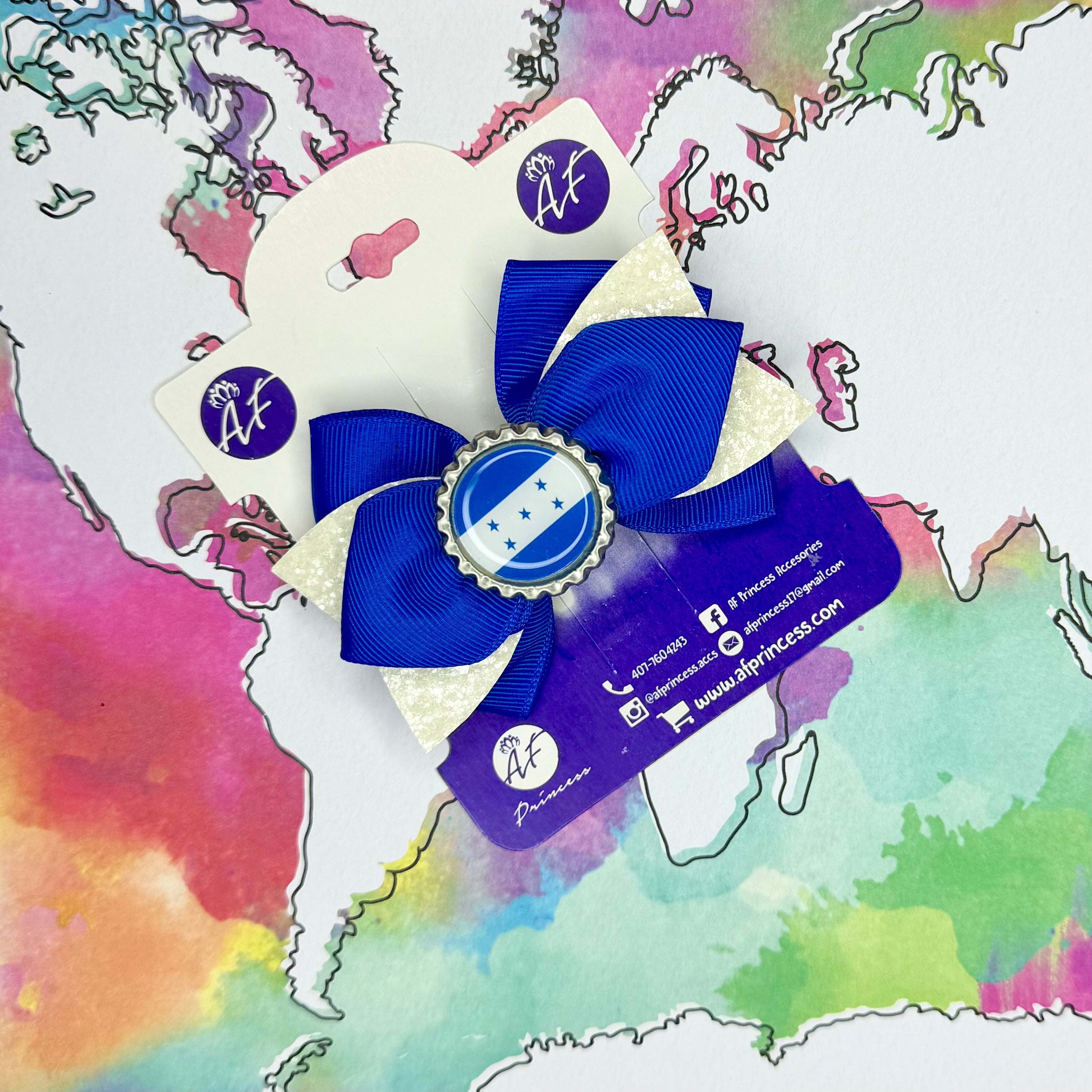 Handmade Honduras Hair Bow for Girls – Honduran Flag Boutique Bow Clip
