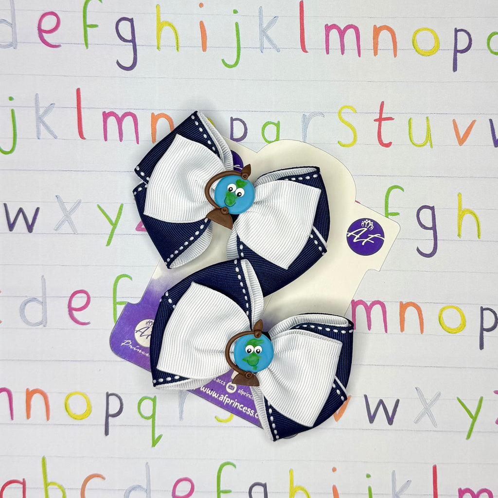 Set of 2 Back to School Handmade Hairbows
