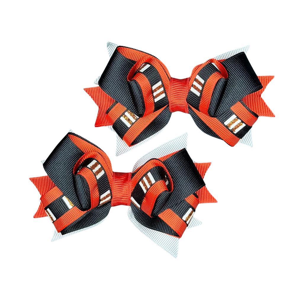 Halloween Pigtail Hair Bows for Girls – Handmade Bow Sets