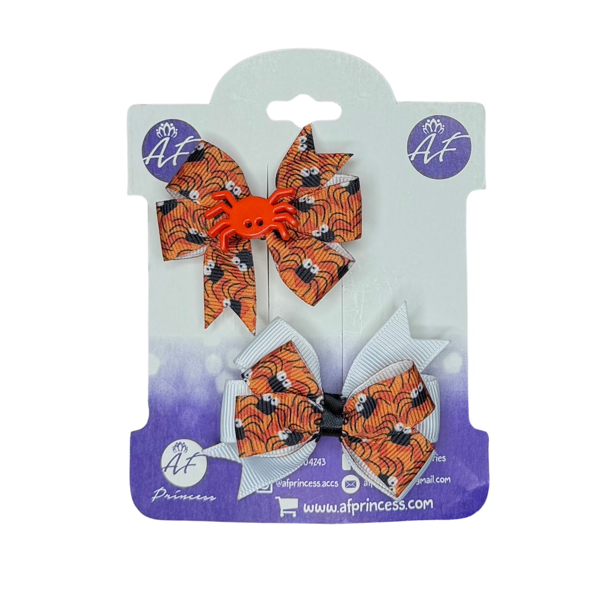 Halloween Mini Hair Bow Sets for Girls - Handmade Matching Hair Clips