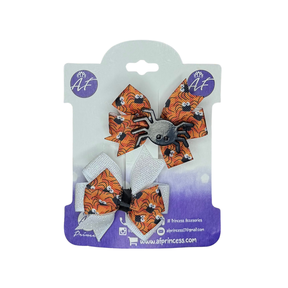 Halloween Mini Hair Bow Sets for Girls - Handmade Matching Hair Clips