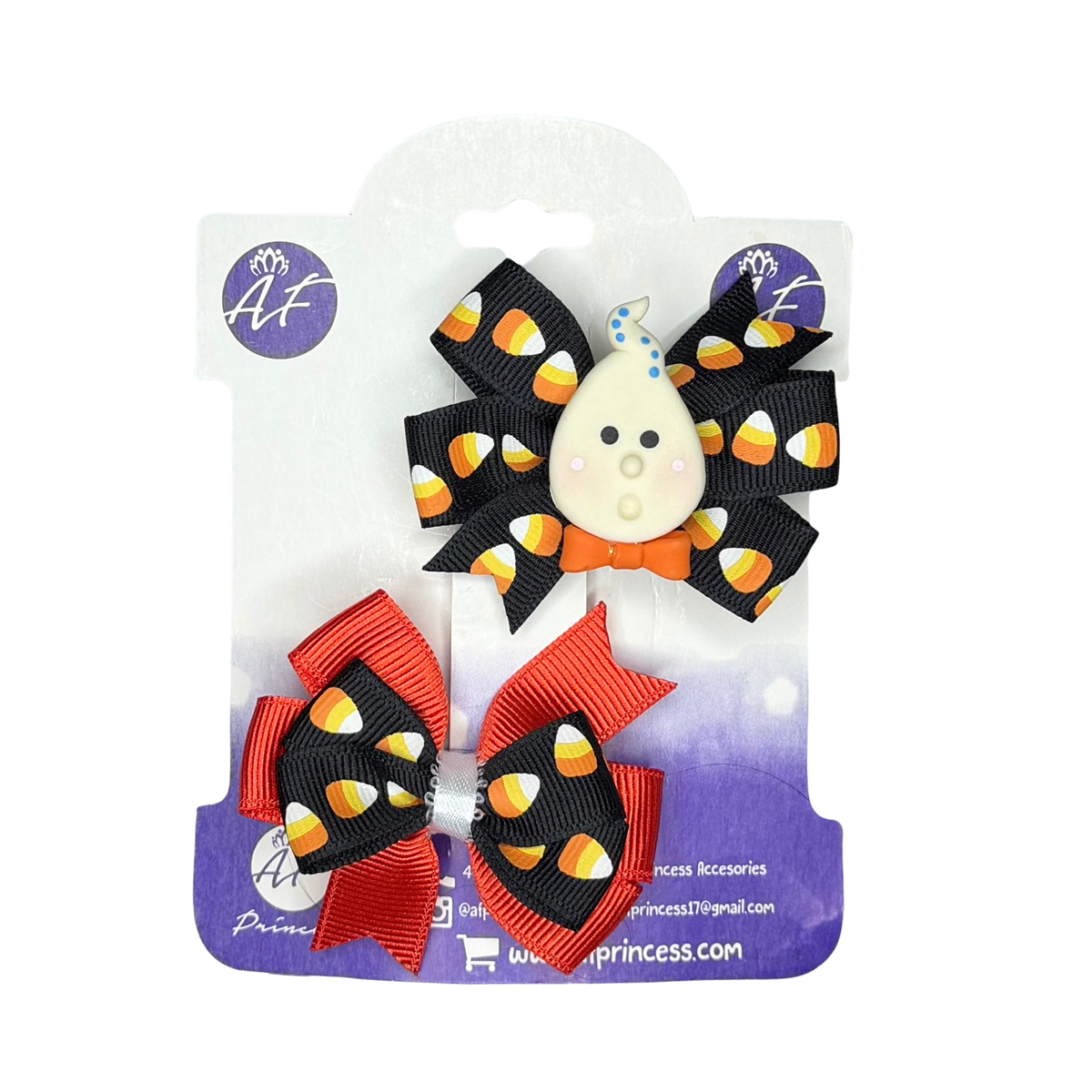 Halloween Mini Hair Bow Sets for Girls - Handmade Matching Hair Clips