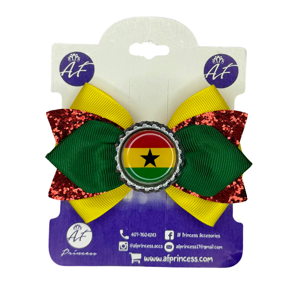Handmade Ghana Hair Bow for Girls – Ghana Flag Boutique Bow Clip