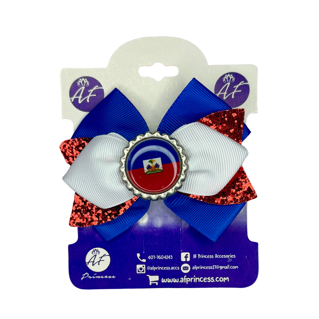 Handmade Haiti Hair Bow for Girls – Haitian Flag Boutique Bow Clip