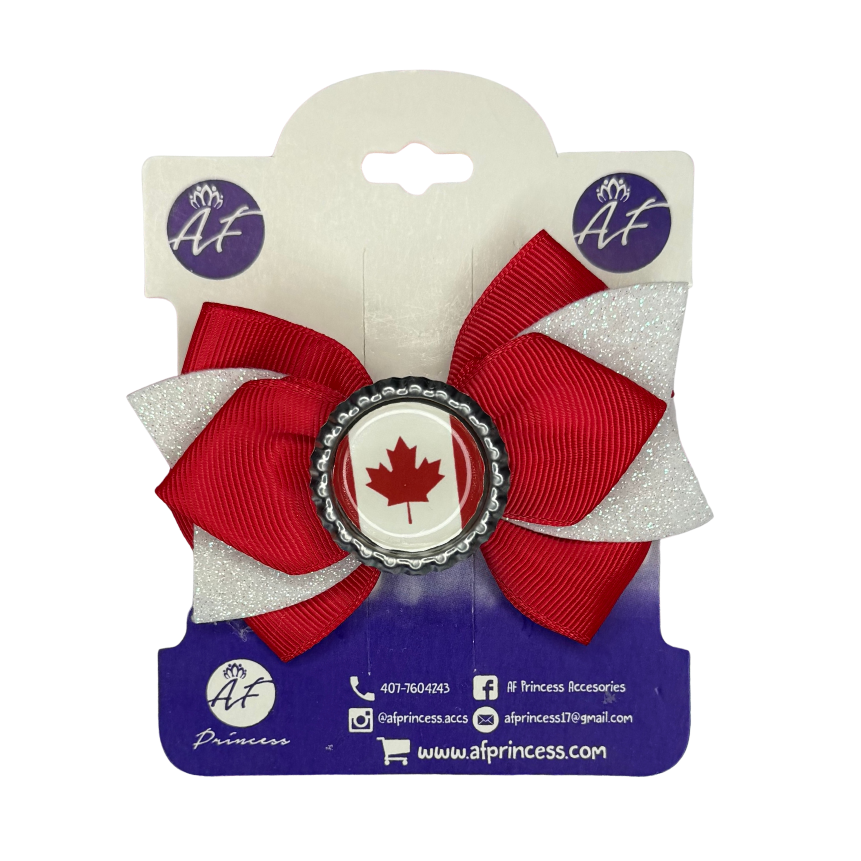Handmade Canada Hair Bow for Girls – Canadian Flag Boutique Bow Clip