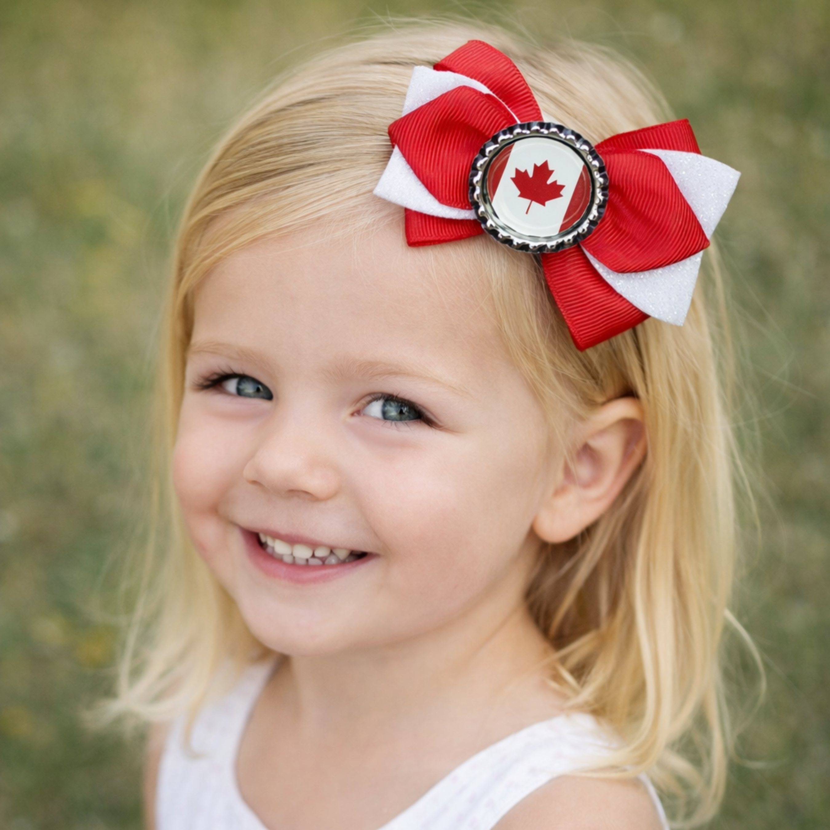 Handmade Canada Hair Bow for Girls – Canadian Flag Boutique Bow Clip