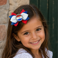 Handmade Paraguay Hair Bow for Girls – Paraguayan Flag Boutique Bow Clip