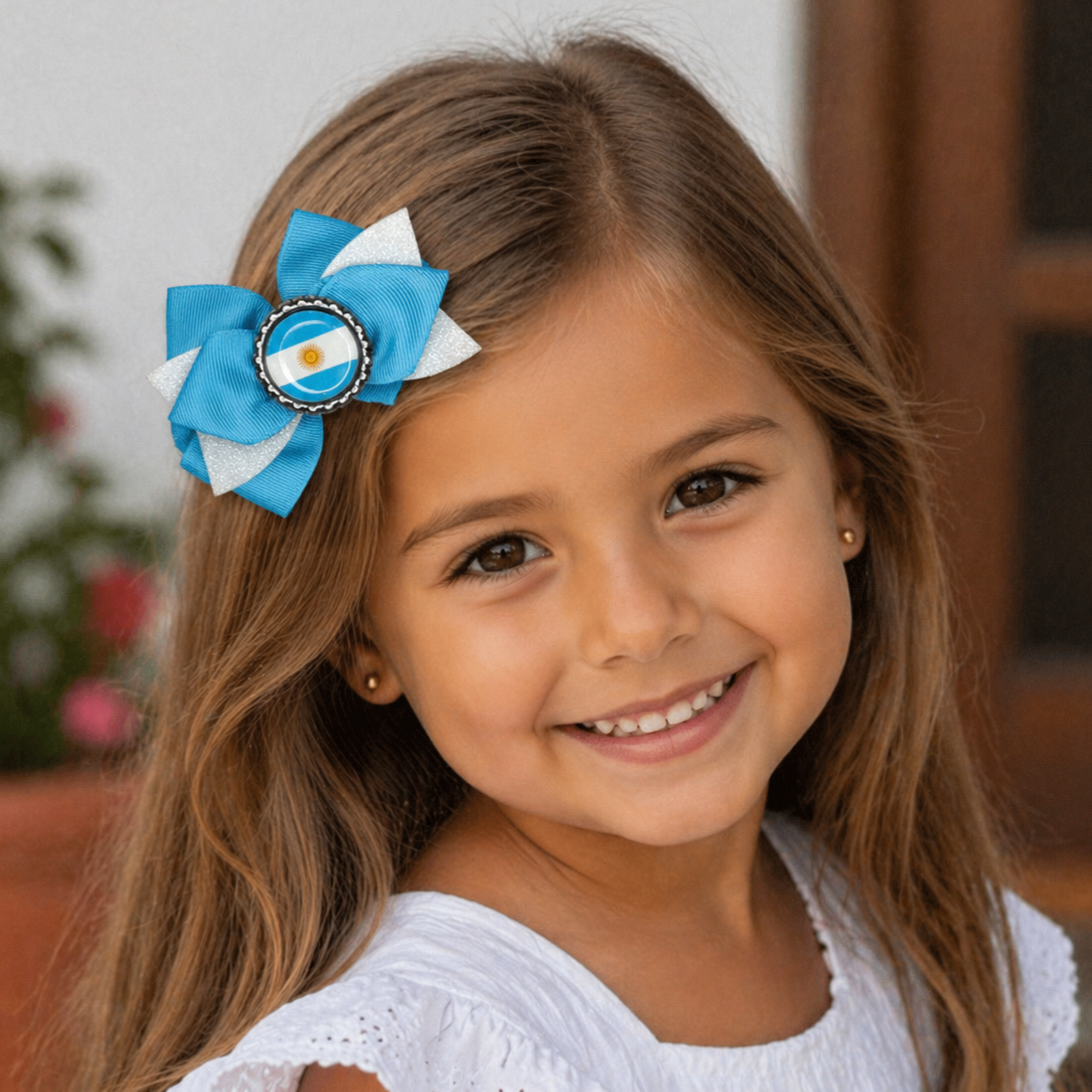 Handmade Argentina Hair Bow for Girls – Argentine Flag Boutique Bow Clip