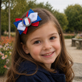 Handmade France Hair Bow for Girls – French Flag Boutique Bow Clip