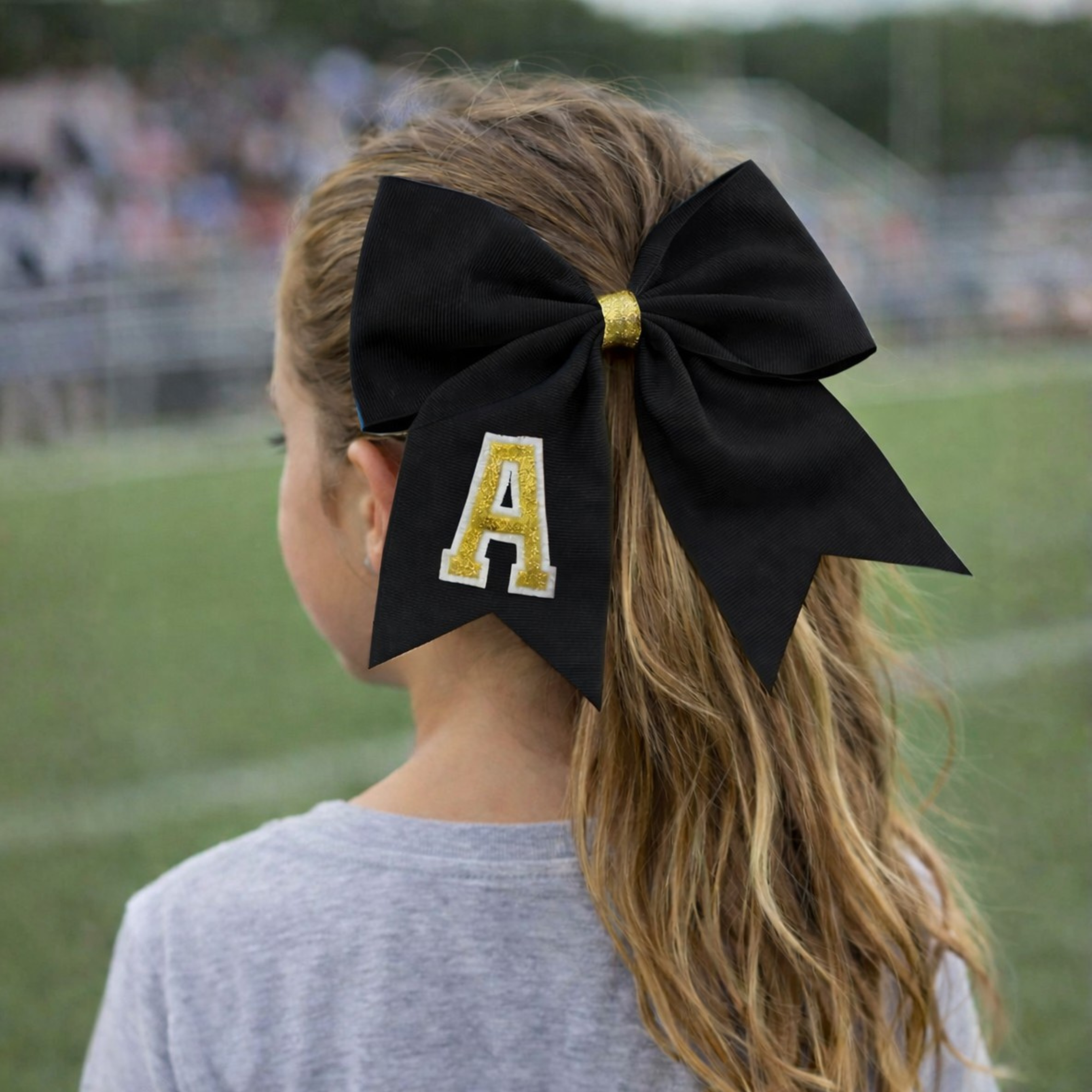 Personalized Cheerleader Hair Bow – Handmade Custom Initial Bow for Girls & Teens