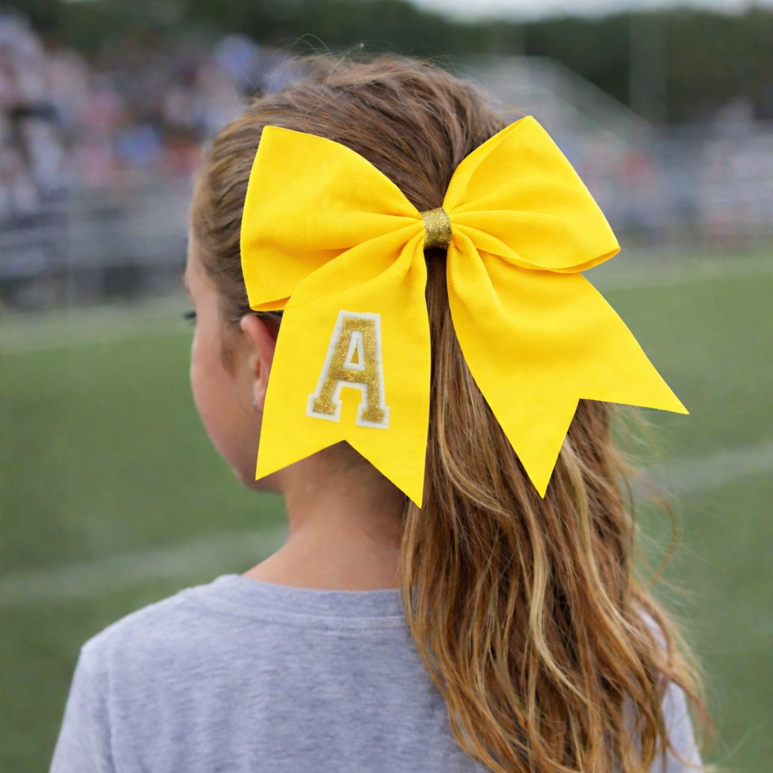 Personalized Cheerleader Hair Bow – Handmade Custom Initial Bow for Girls & Teens