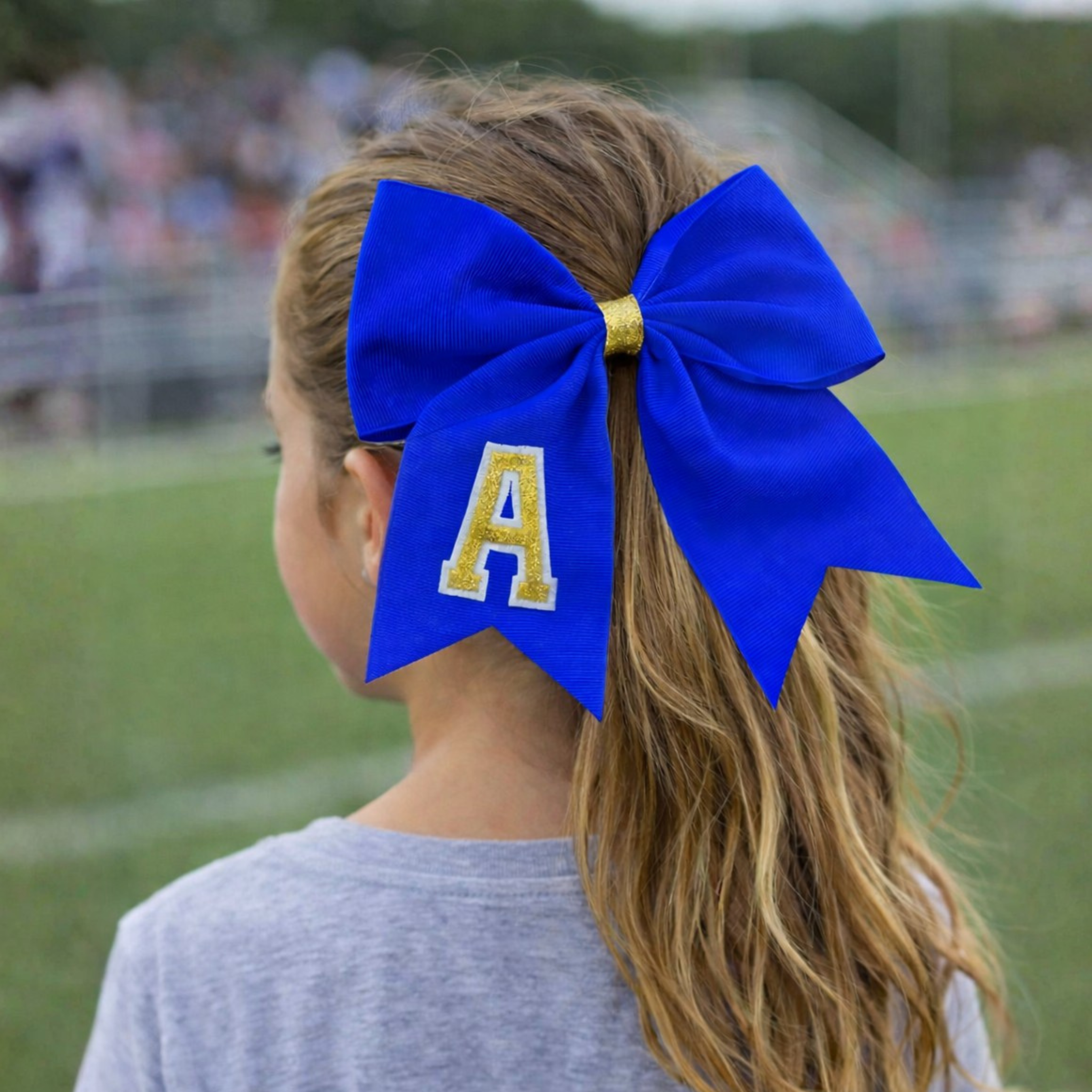 Personalized Cheerleader Hair Bow – Handmade Custom Initial Bow for Girls & Teens
