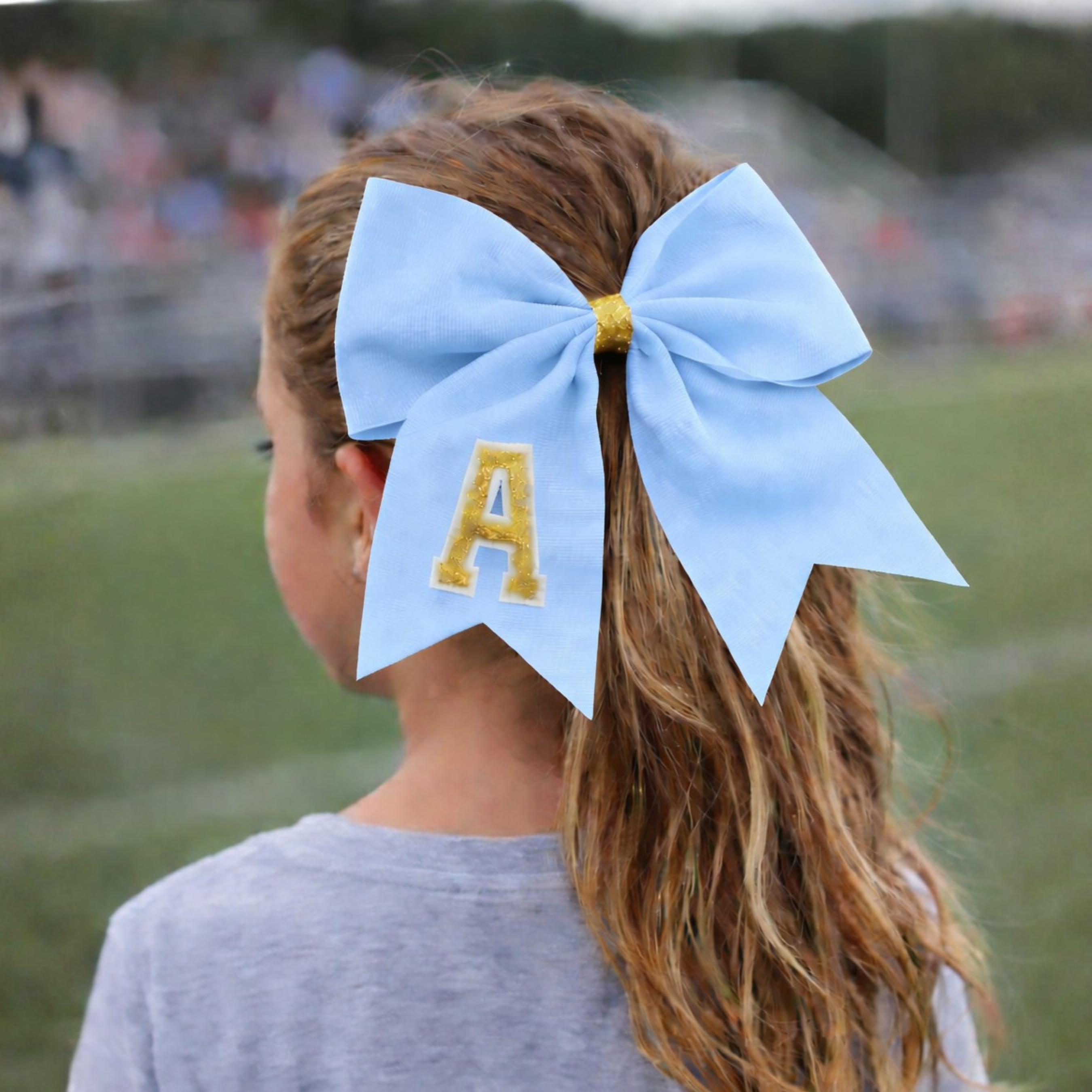 Personalized Cheerleader Hair Bow – Handmade Custom Initial Bow for Girls & Teens