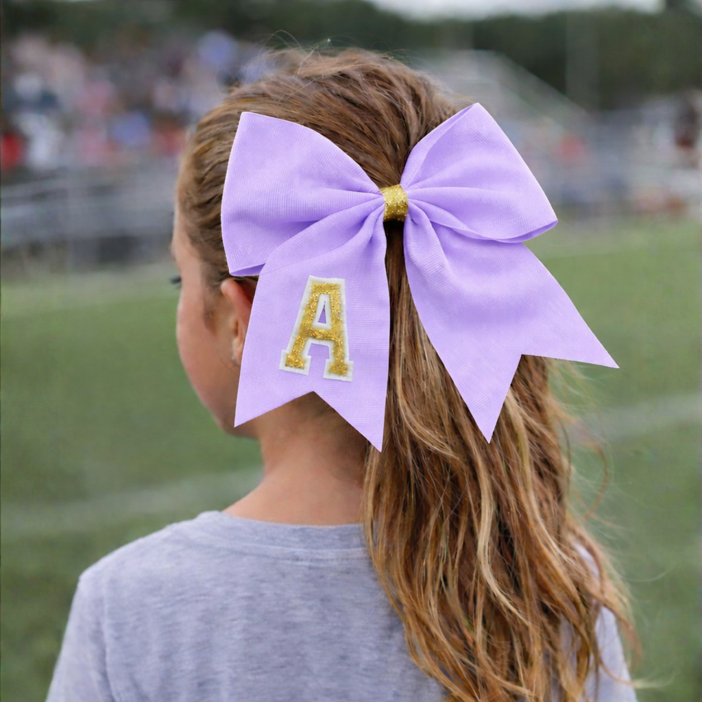 Personalized Cheerleader Hair Bow – Handmade Custom Initial Bow for Girls & Teens