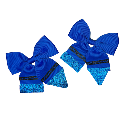 Back to School Set of 2 Crayon Hairbows